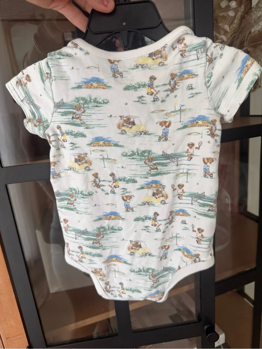 Ralph Lauren teddy bear onesie polo golf tennis countryclub baby girl boy unisex